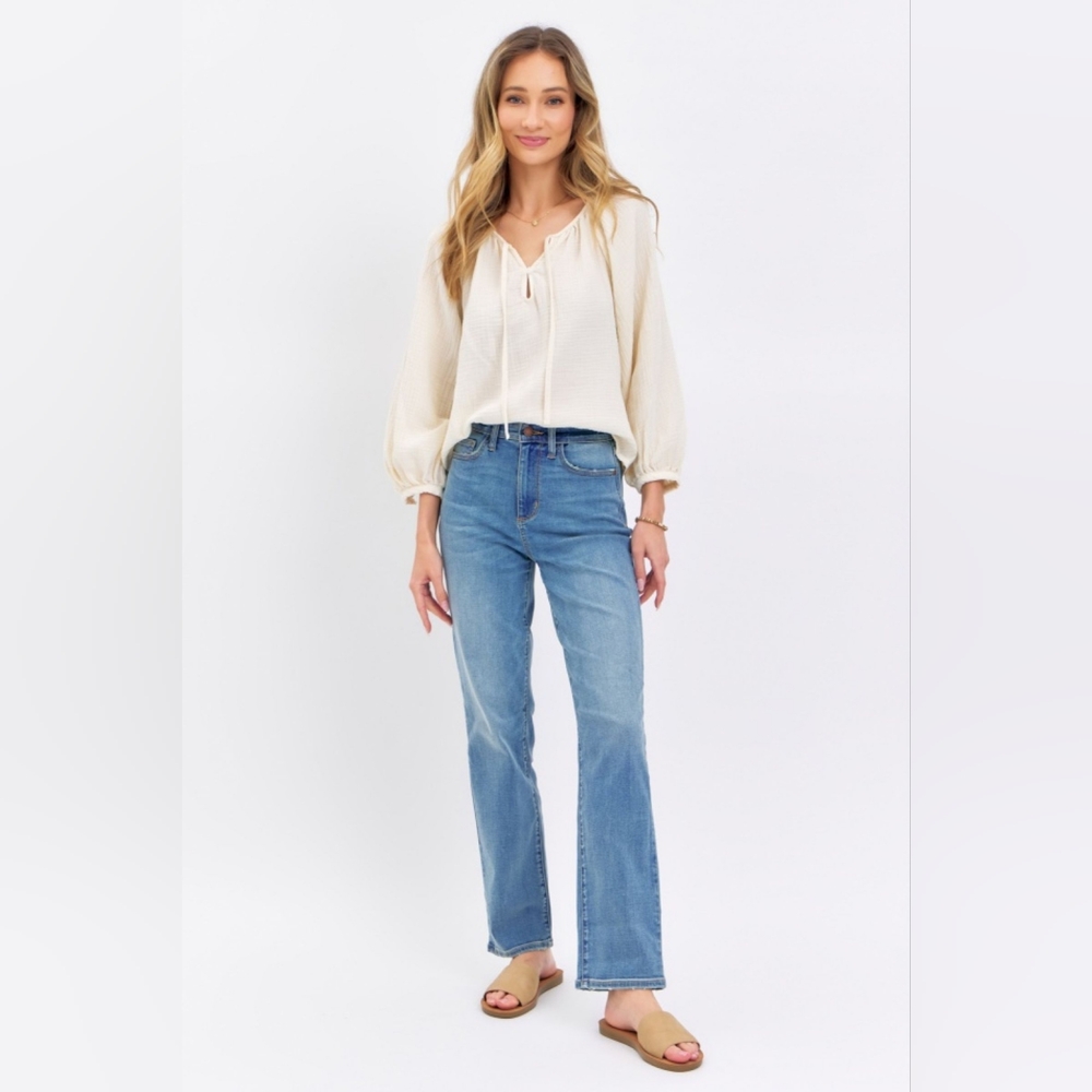 Just In !! JUDY BLUE Full Size High Waist Straight Jeans - Picture 7 of 11